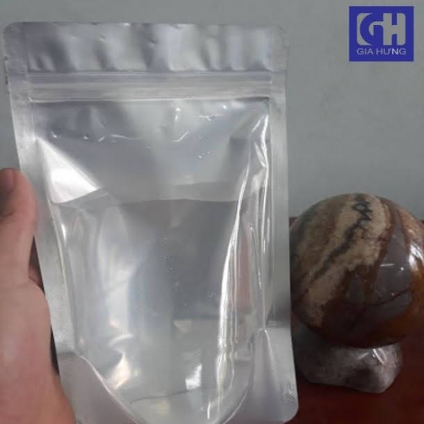 Túi zip đáy đứng một mặt bạc